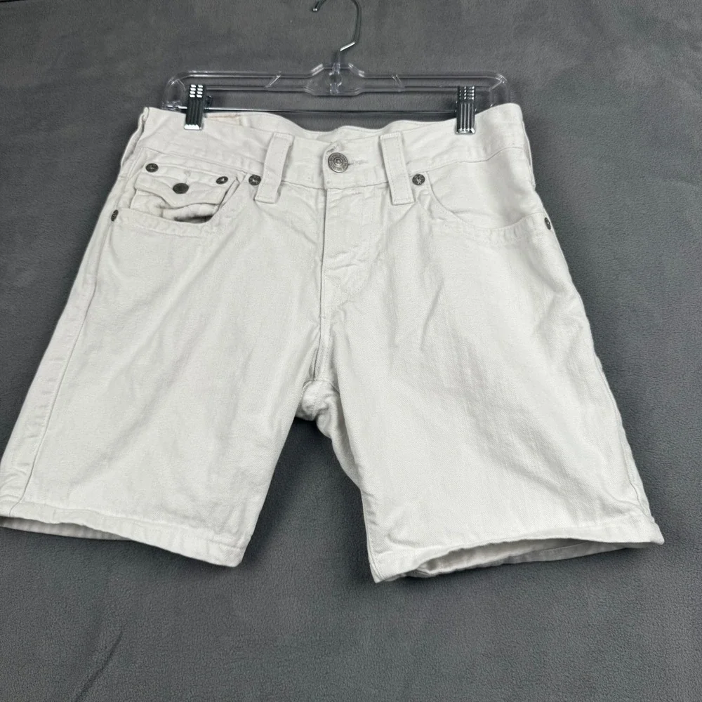 True‎ Religion Ricky Relaxed Straight White Denim Shorts Mens 30 Made in USA